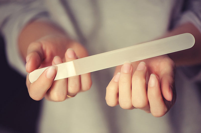 Mont Bleu Large Professional Glass Nail File - Genuine Czech Tempered Glass - Handmade in Czech Republic - Best Crystal Nail File for natural nails - BeesActive Australia