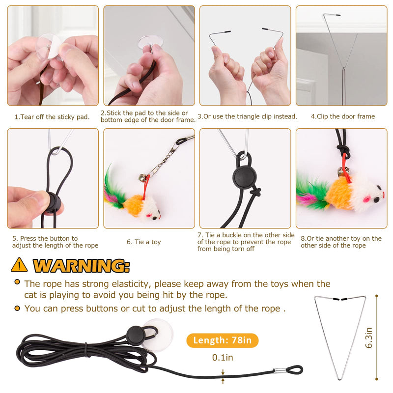 Cat Toys Wand, HOSFROLL Interactive Cat Toy with Super Suction Cup Sticky Detachable 12 PCS Feather Replacements 2 Wands Cat Spring Feather Toys for Indoor Cats Kitten Toys 10 Toy Replacement - BeesActive Australia