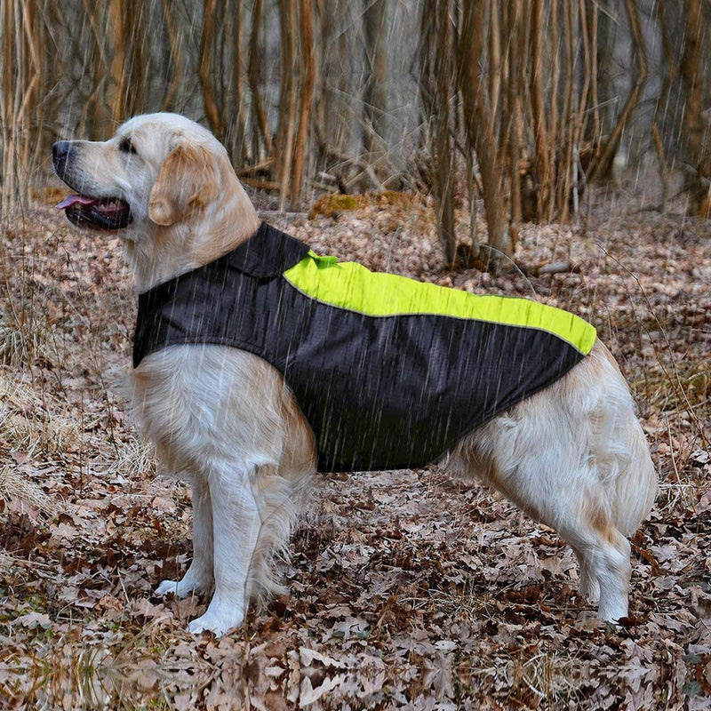 Flashseen Dog Raincoat Lightweight Waterproof Large Pet Dog Rain Jacket with Strip Reflective & Leash Hole Winter Dog Vest Warm Rain Coats Safety for Dogs and Puppies XXX-Large Green - BeesActive Australia