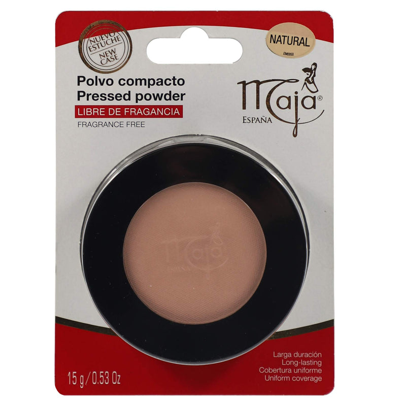 Maja Pressed Powder Compact for Flawless Coverage Matte Skin Uniform Without Shine Long Lasting Effect FragranceFree Mirror and Tassel Color Powder, Natural, 0.53 Oz. Box - BeesActive Australia