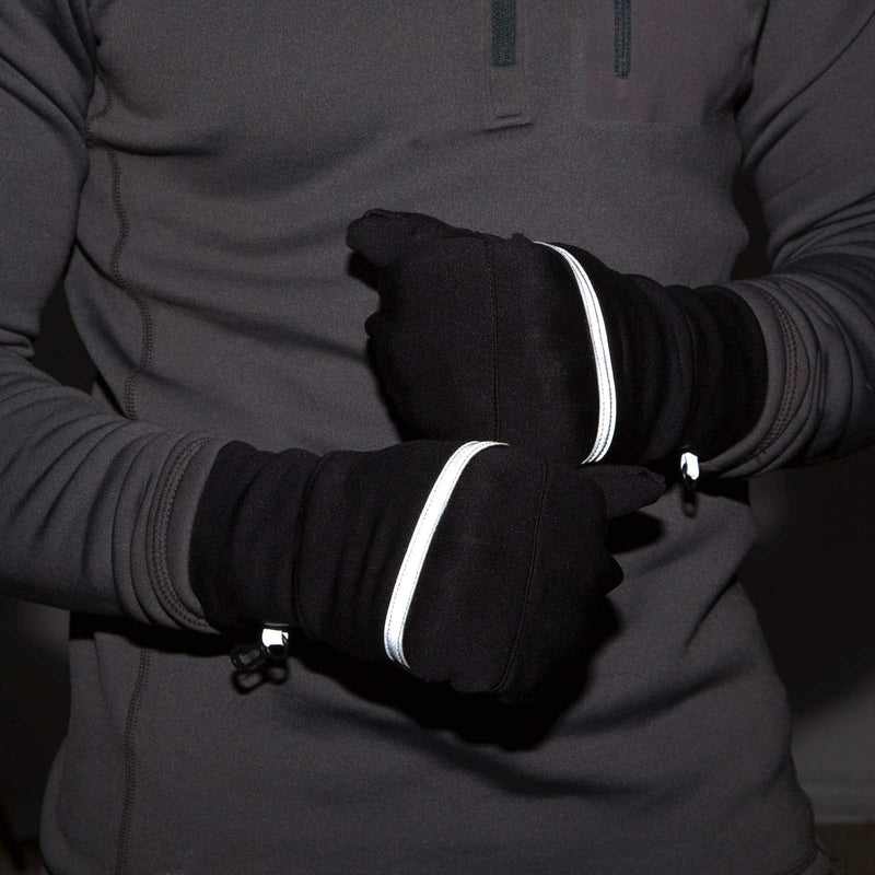 [AUSTRALIA] - TrailHeads Men's Power Stretch Convertible Mittens | Fingerless Gloves Medium/Large 