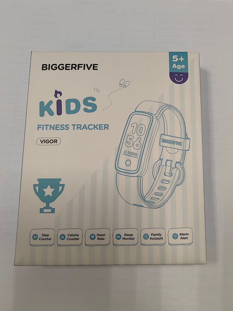 BIGGERFIVE Vigor Kids Fitness Tracker for Girls Boys Ages 5-15, Kids Watch with IP68 Waterproof, Pedometer, Kids Activity Tracker with Heart Rate Sleep Monitor, Calorie Step Counter Watch Blue - BeesActive Australia