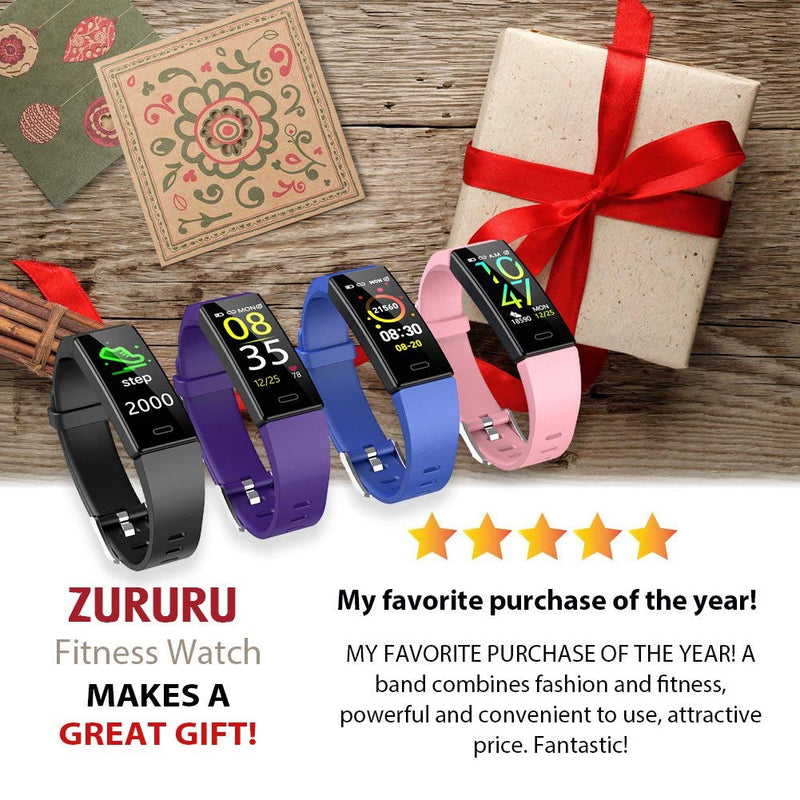 ZURURU Fitness Tracker with Blood Pressure Heart Rate Sleep Health Monitor for Men and Women, Upgraded Waterproof Activity Tracker Watch, Step Calorie Counter Pedometer Black - BeesActive Australia