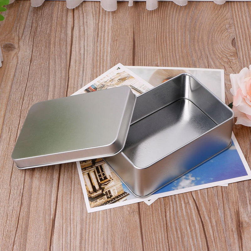 SimpleLife Metal Tin Silver Storage Box Case Organizer/Coin Holder Capsules Container/Candy Key Case (Silver) - BeesActive Australia