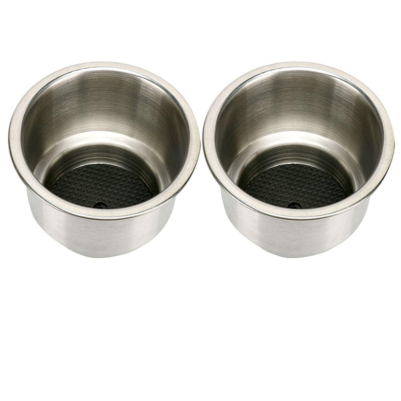 [AUSTRALIA] - 2PCS Boat Cup Drink Holder Stainless Steel with Drain for Marine Boat Rv Camper 2PCS 