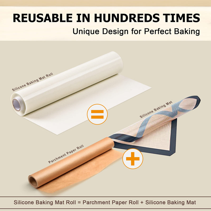 MMmat Silicone Baking Mat Roll - Best German Silicone - Non-slip Silicone Pastry Mat, Non-Stick Reusable Air Fryer Linner, Counter Mat, Oven Liner, Freeze Dryer Mat - 12IN x 8FT White - BeesActive Australia