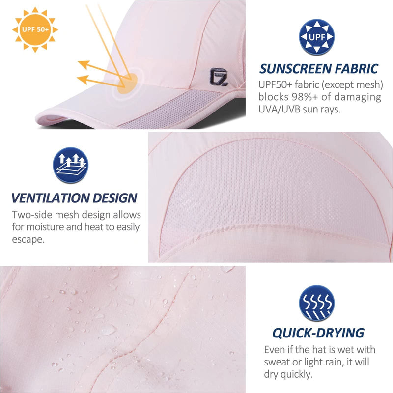 GADIEMKENSD Outdoor Running Hat Unstructured Sports Cap Quick Dry Mesh for Adults Pink 7-7 1/2 - BeesActive Australia