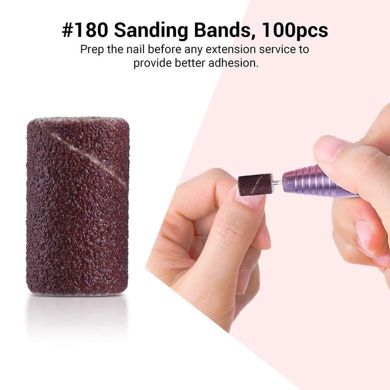 MelodySusie 100 pcs Professional Sanding Bands for nail drill, 180 Grit Efile Sanding Piece Set 100pcs - BeesActive Australia
