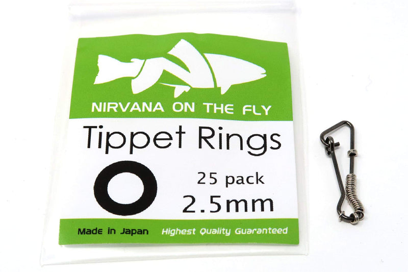Nirvana Premium Fly Fishing Tippet Rings - 25 Rings on a Clip - Made in Japan 2.5mm - BeesActive Australia