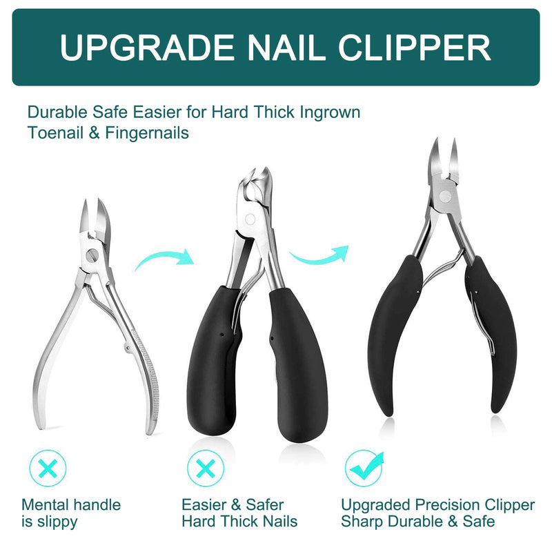 Thick Toenail Clippers, Nail Clippers for Thick & Ingrown Toenails Heavy Duty Professional Podiatrist Toenail Clippers Kits Stainless Steel Big Toenail Clippers with Rubber Handle for Family, Seniors - BeesActive Australia