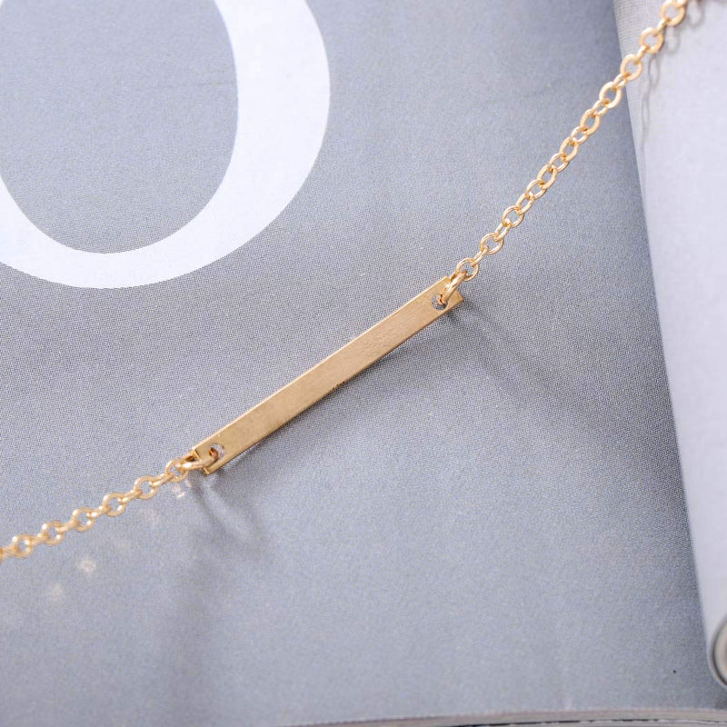 Jovono Multilayered Bar Triangle Pendant Necklaces Fashio Necklace Chain Jewelry for Women and Girls (Gold) Gold - BeesActive Australia