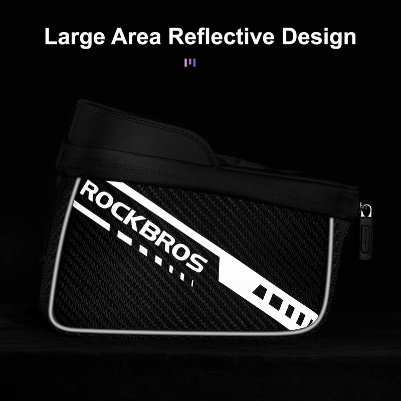 ROCKBROS Bike Phone Front Frame Bag Top Tube Bike Bag Bicycle Handlebar Bag Cell Phone Holder Mount Bag Cycling Accessories Storage Pouch for Phone 11 12 Pro XS Max XR Below 7.2” - BeesActive Australia