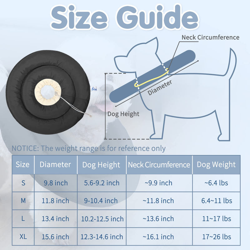 ANWA Soft Dog Cone for Small Dogs, Adjustable Dog Cone Alternative After Surgery, Waterproof Dog Recovery Collar for Small and Medium Dogs Large (11-17 lbs) Dark Gray - BeesActive Australia