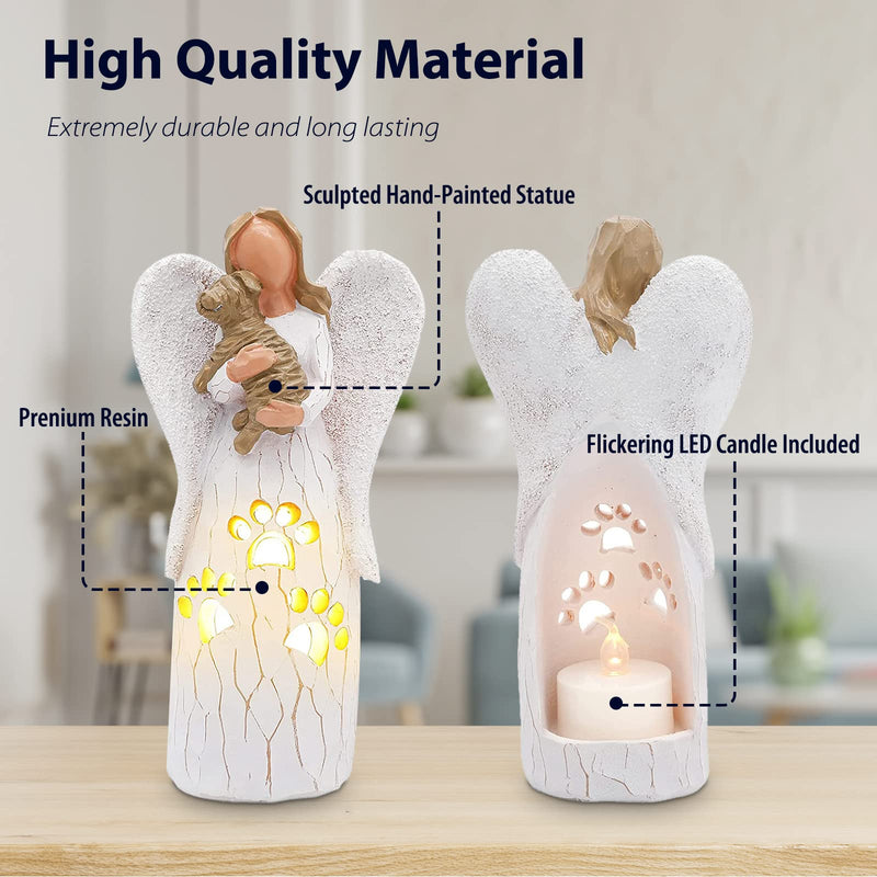 BEARAE Dog Memorial Gifts, Dog Candle Holder Statue, Pet Memorial Gifts, Pet Loss Gifts, Bereavement Gifts, Pet Sympathy Gifts for Loss of Dogs White Candle Holder - BeesActive Australia