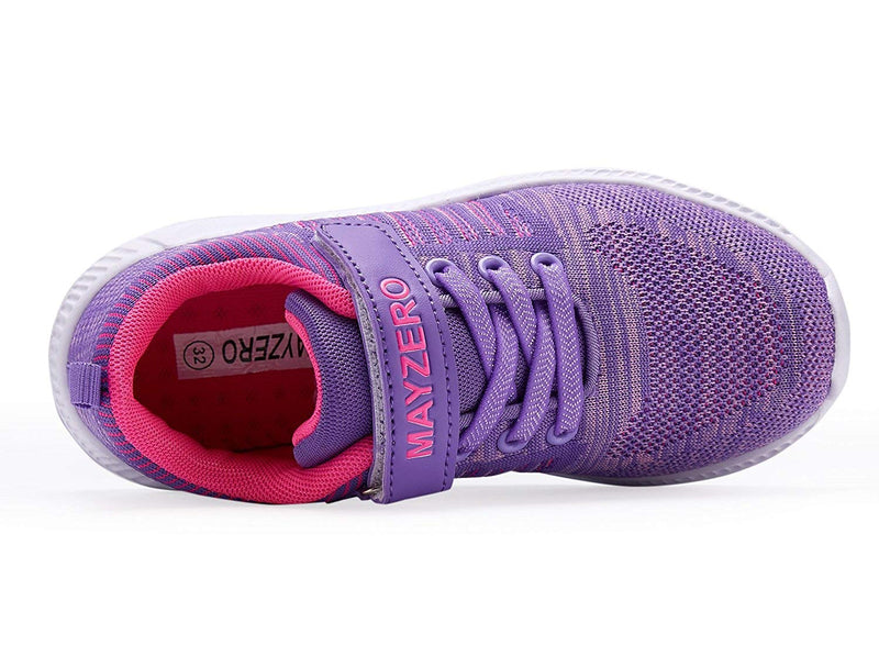 [AUSTRALIA] - MAYZERO Kids Tennis Shoes Breathable Running Shoes Walking Shoes Fashion Sneakers for Boys and Girls 11 Little Kid 2 Purple&rose 