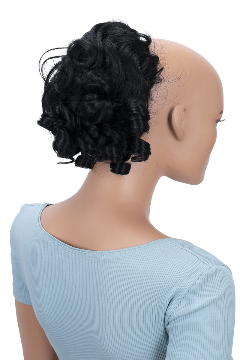 PRETTYSHOP Hairpiece Scrunchy Updo Bridal Hairstyles Voluminous Curly Messy Bun Black G1L black #1 G1L - BeesActive Australia