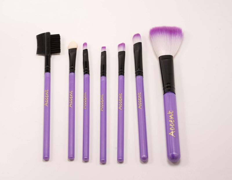 Teen-girls makeup eyeshadow palette kit w/brushes travel bag party gift glitter matte shimmer cruelty free waterfall glitter case with 7 brushes 12 color long lasting waterproof (Purple) Purple - BeesActive Australia