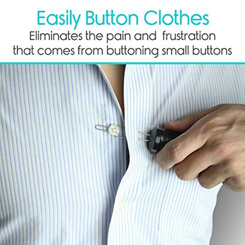Easy Grip Button Hook & Clothes Zip Puller - One Handed Operation, Arthritis Friendly - BeesActive Australia