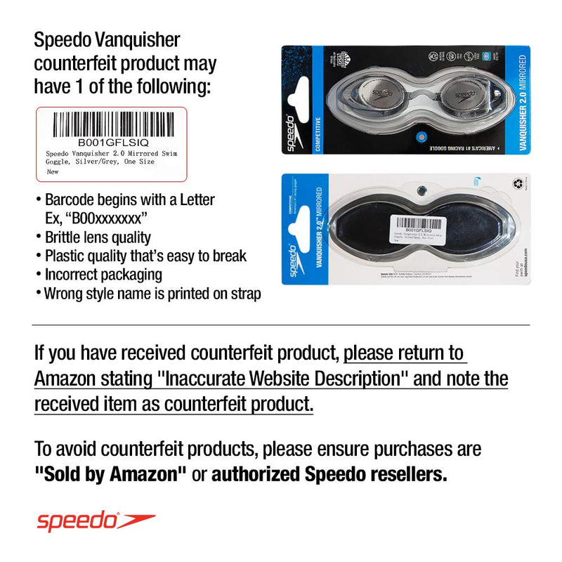 [AUSTRALIA] - Speedo Unisex-Adult Swim Goggles Vanquisher 2.0 Clear 