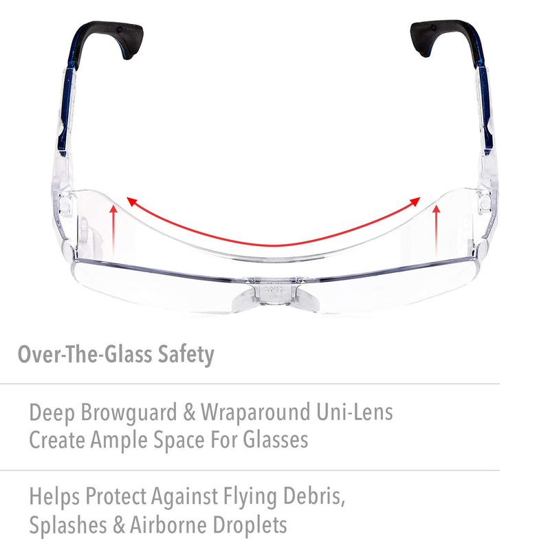 Uvex Ultra-Spec 2001 OTG (Over-the Glass) Visitor Specs Safety Glasses with Clear Uvextreme Anti-Fog Lens (S0112C) - BeesActive Australia