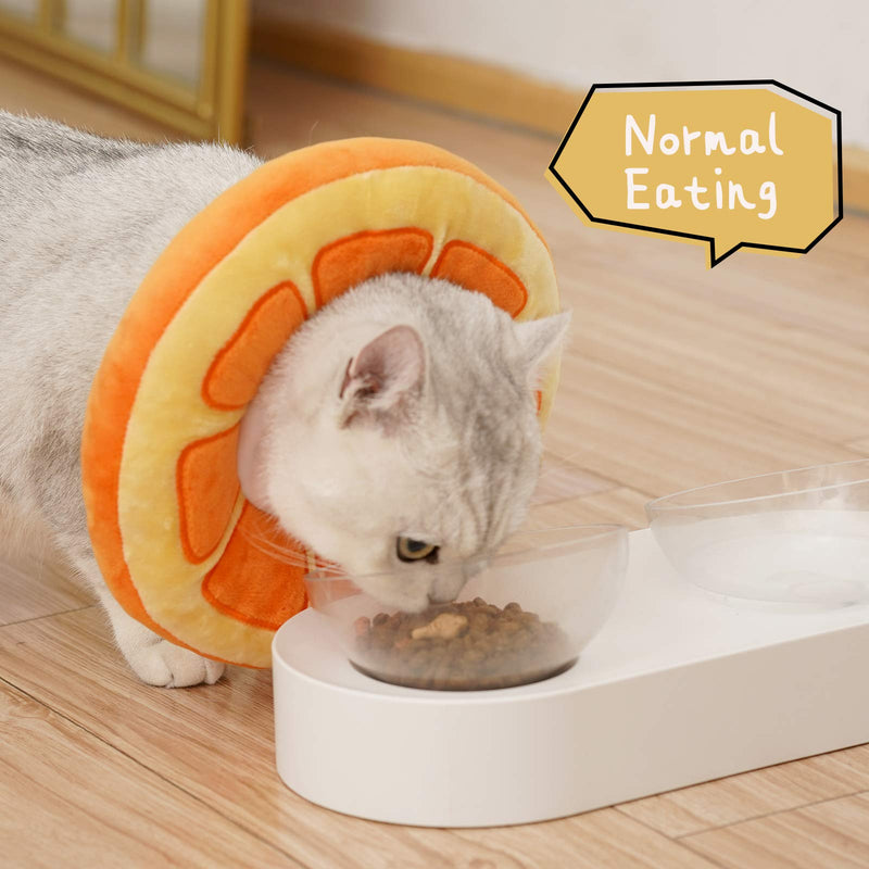 ANWA Adjustable Cat Cone Collar Soft, Cute Cat Recovery Collar, Cat Cones After Surgery for Kittens Medium (7-18 lbs) Orange - BeesActive Australia