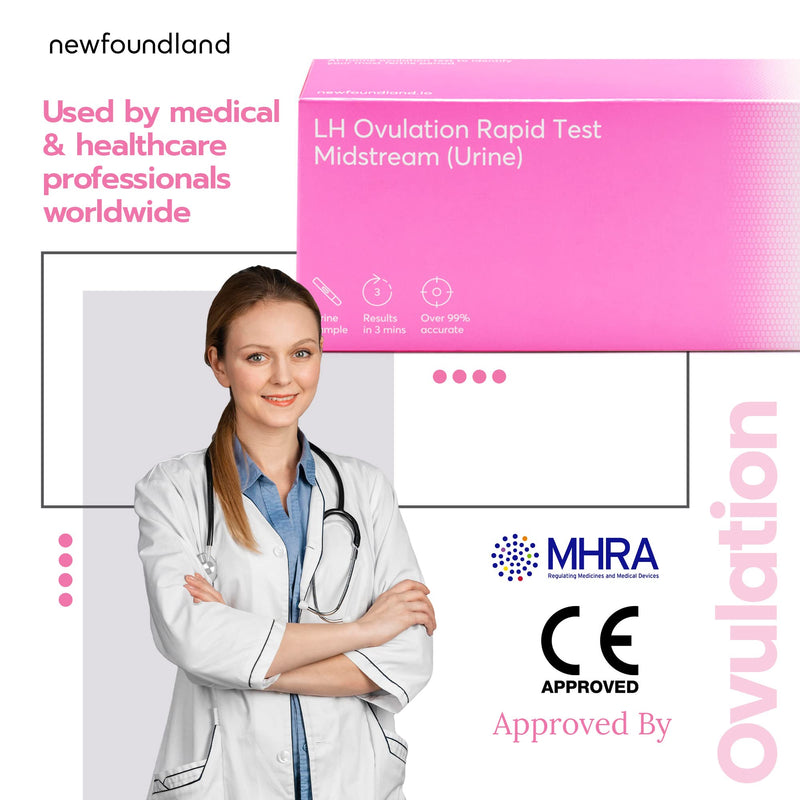 Female Ovulation Test Kit - Predict Ovulation & Peak Fertility - Rapid Home Test in Under 5 Minutes - L-Hormone Indicator - CE & MHRA Certified - Single Person Urine Test Kit - Includes x5 Self Tests - BeesActive Australia