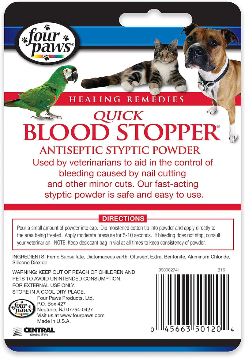 Four-Paws 4 Pack of Quick Blood Stopper Kits, 0.5 Ounces each, Antiseptic Styptic Powder and Swabs for Dogs, Cats and Birds - BeesActive Australia