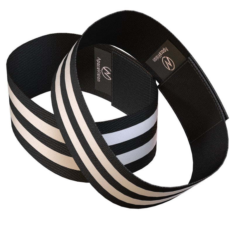 Reflective Ankle Bands (4 Bands/2 Pairs) | High Visibility and Safety for Jogging/Cycling/Walking etc | Works as Wristbands, Armband, Leg Straps | Accessories for Sports/Running Gear Neon Black - BeesActive Australia
