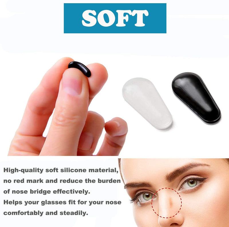 10 Pairs Adhesive Eye Glasses Nose Pads, Water-Drop Shape Stick on Anti-Slip Soft Silicone, Adhesive Nose Pads Glasses Nose Pad for Glasses, Eyeglasses and Sunglasses?1.8mm White? 1.8mm - BeesActive Australia