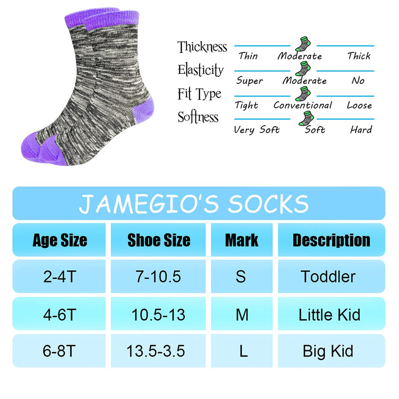 Jamegio Toddler Kids Boys Girls Fashion Cotton Socks Soft Crew Socks for 2-8 Years Boys Girls -12 Pairs Assorted Color 2-4T - BeesActive Australia
