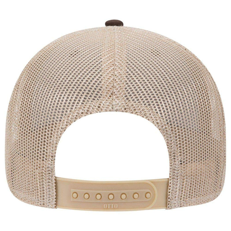OTTO 6 Panel Low Profile Contrast Vertical Mesh Back Cap One Size Dk.brn/Dk.brn/Kha - BeesActive Australia