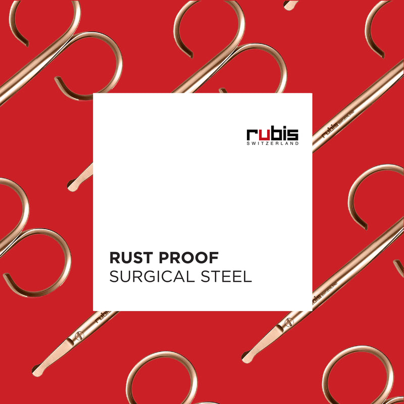 Rubis Duck Stainless Steel Nail Scissors for Precise Fingernails, Cuticles, and Eyebrows, 1F009RG, Red Gold,Rubis Switzerland Swiss Made World Renowned Precision - BeesActive Australia