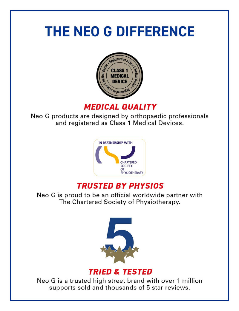 Neo G Knee Support Brace with Silicone Patella Cushion and Spiral Stays for Joint Pain Relief, Knee Injury, Meniscus Tear, Sprains, Runners Knee Rehab - Knee Compression Sleeve - Airflow Plus - XL X-LARGE: 42 - 46 CM - BeesActive Australia