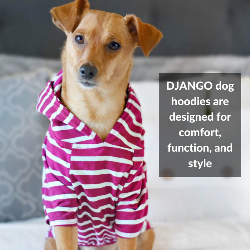 DJANGO Dog Hoodie and Super Soft and Stretchy Sweater with Elastic Waistband and Leash Portal Small Boysenberry - BeesActive Australia