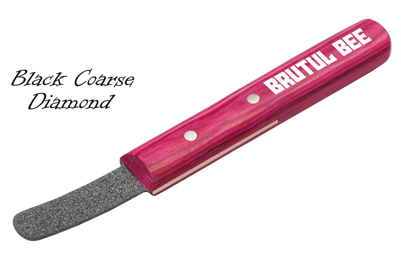 BRUTUL FIGHT Brutul Bee Stripping Metal Stone Diamond Edged for Dogs, Cats & Pets with Wooden Handle (PINK) PINK - BeesActive Australia
