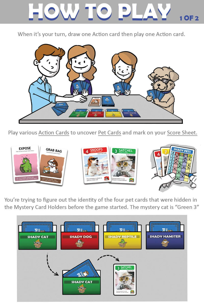 Shady Pets Card Game - Family-Friendly Party Games - Card Games for Adults, Teens & Kids *Shady Pets Game with Baby Throw Octopus - BeesActive Australia