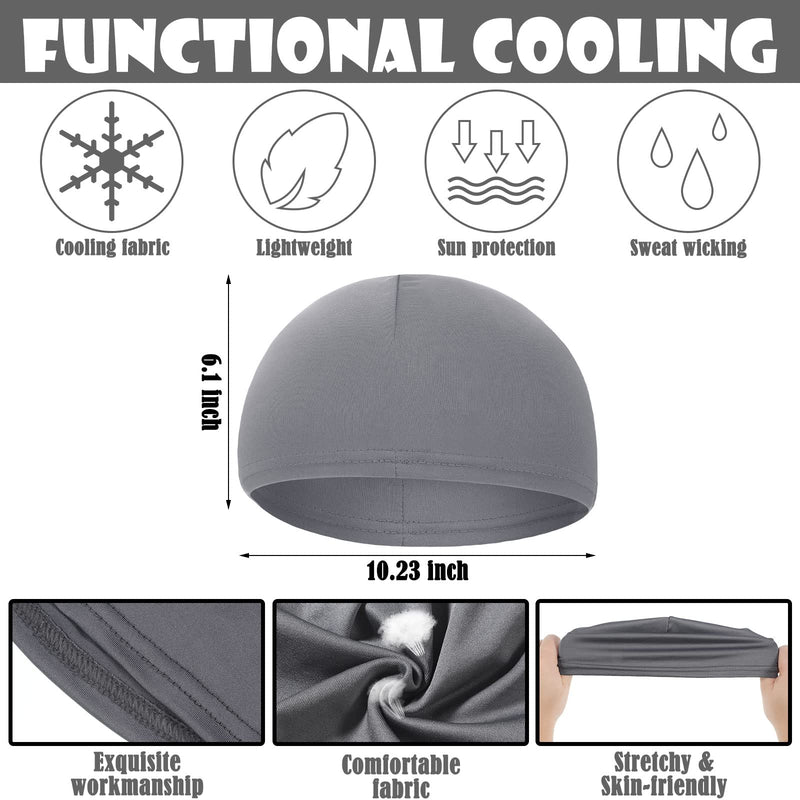 6 Pcs Men Cooling Skull Cap Helmet Liner Sweat Wicking Beanie Head Wrap Bicycle Cycling Running Hat Simple Style - BeesActive Australia