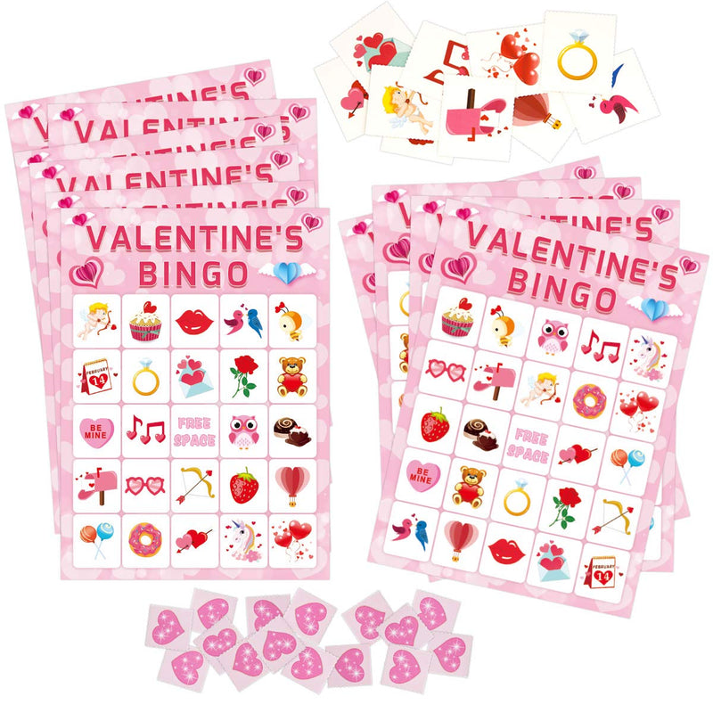 FANCY LAND Valentine's Day Bingo Game for Kids 24 Players Valentine Party Game - BeesActive Australia