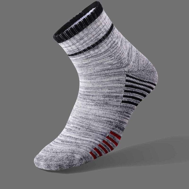 FEIDEER Men's Walking Hiking Socks, Wicking Cushion Quarter Crew Socks for Mens Outdoor Sports, 3/4/5 Pair, 6-15 Size Dark Gray 10-13 - BeesActive Australia