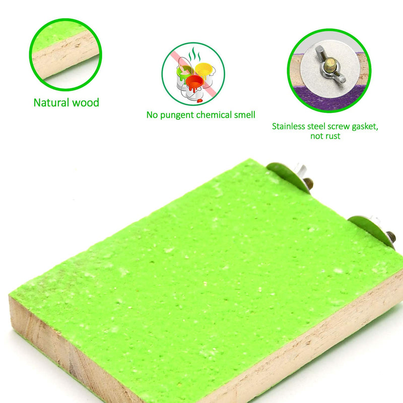 2 Pack Colorful Bird Perch Stand Platform Natural Wood Playground Paw Grinding Clean for Pet Parrot Budgies Parakeet Cockatiels Conure Lovebirds Rat Mouse Cage Accessories Exercise Toys - BeesActive Australia