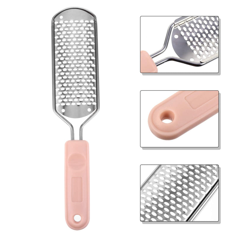 DOITOOL 1Pc Foot Scraper for Feet Dead Skin Remover Foot Rasp Callus Remover Stainless Steel Callus File for Feet (Pink) Pink - BeesActive Australia