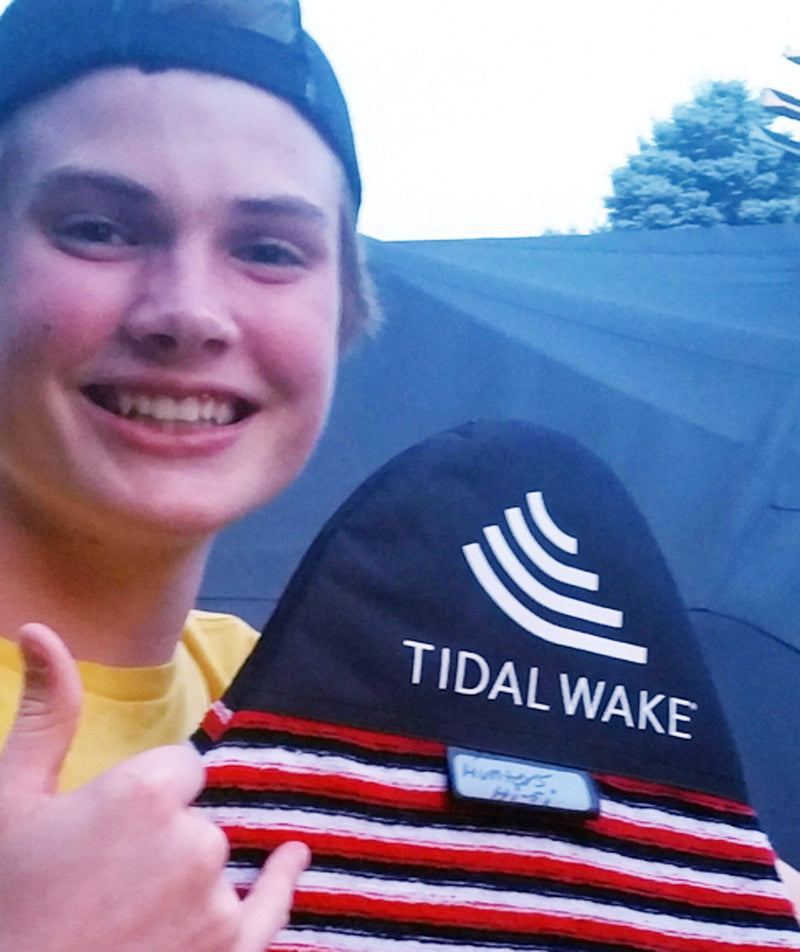 Tidal Wake TAG-IT Surf & Wake Board Sock Bag with Built-in Name Tag, Round Nose Style, 60", Tag Your Bag - Personalize with Your Name! Blue - BeesActive Australia