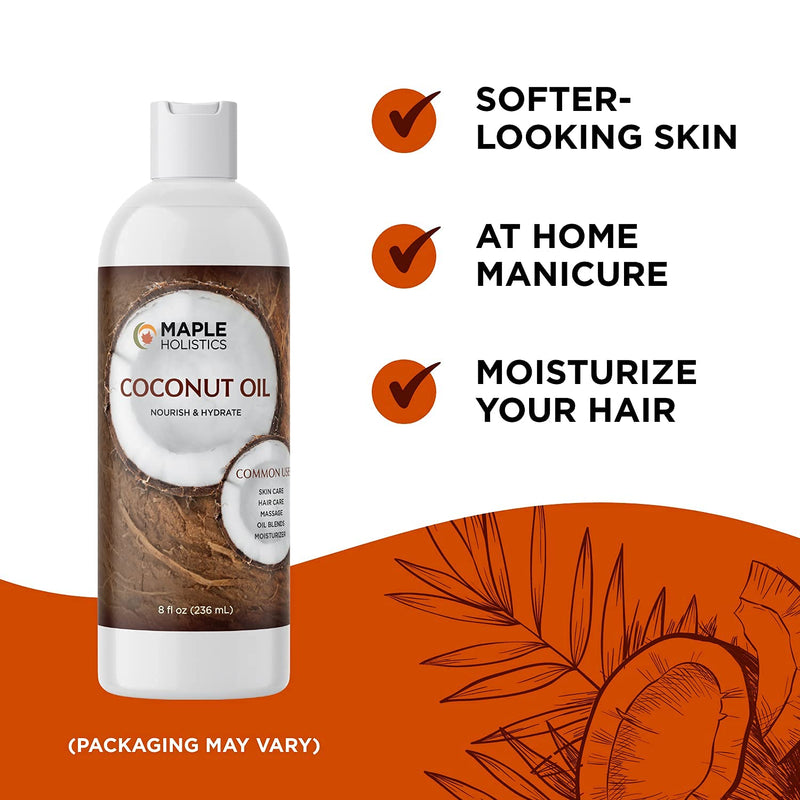 Coconut Oil for Hair Skin and Nails - Fractionated Coconut Oil for Face and Body Oil for Dry Skin and Moisturizing Hair Oil for Dry Hair - Multipurpose Coconut Carrier Oil for Essential Oils Mixing - BeesActive Australia