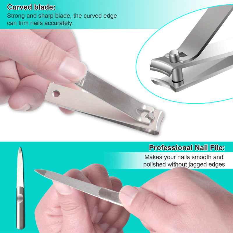 KENED Professional Stainless Steel Ingrown Toenail Removal Kit with Nail Nippers - Podiatrist Toenail Clippers for Thick Nails for Seniors - Heavy Duty Nail Clippers for Thick Nails Pointed Mouth - BeesActive Australia