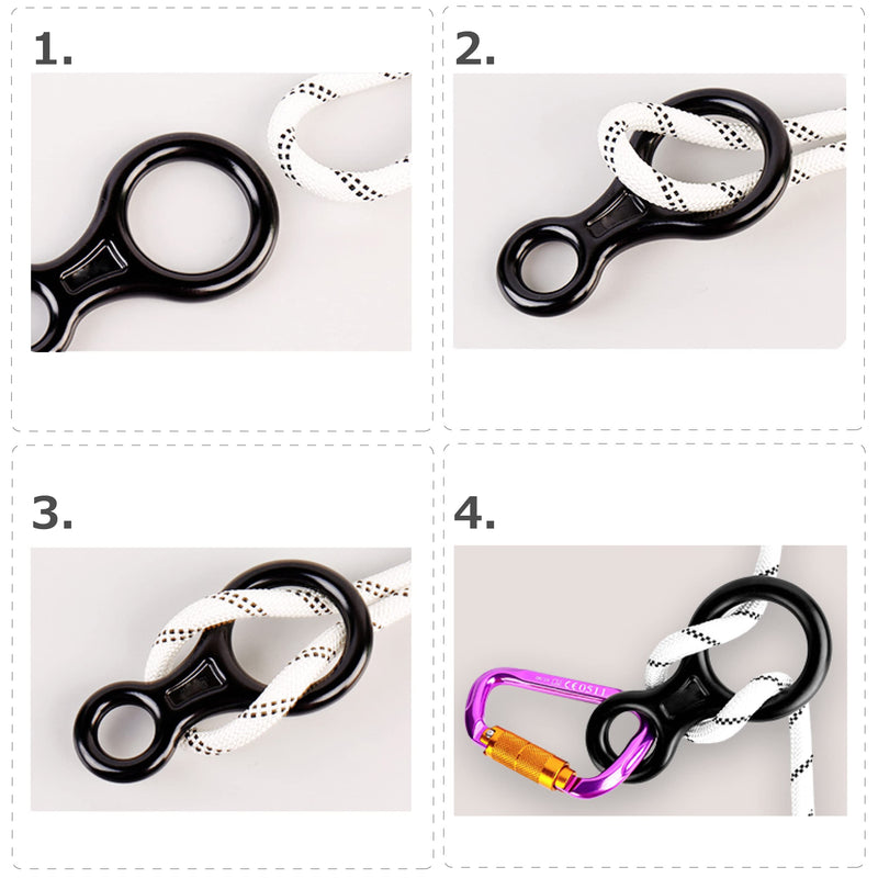 Azarxis 35 KN 50KN Climbing Rescue Figure 8 Descender Large Bent-Ear Rigging Plate Heavy Duty & High Strength Rappel Device Equipment for Rappelling, Belaying, Tree Climbing, Aerial Silks Rigging #01 Blue - 35KN - 2 Pack - BeesActive Australia