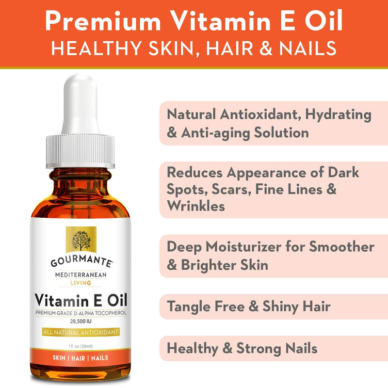 100% Natural Vitamin E Oil - For Skin, Hair and Nail Health - Nourishing Pure Vitamin E Oil For Skin - No Synthetic Ingredients, GMOs or Parabens - Cruelty Free Vitamin E Oil For Lip Gloss - 28,500 IU - BeesActive Australia