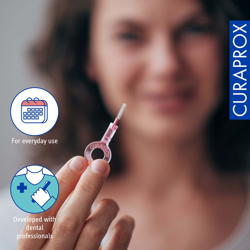 Curaprox CPS 08 Prime Refill Interdental Brushes, Pink, 8 Count - 8 x 0.8mm - 3.2mm Internal Toothbrushes. - BeesActive Australia