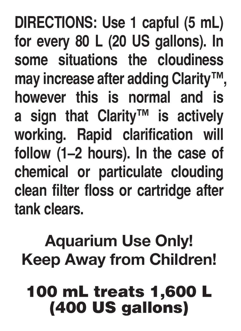 Seachem Clarity Water Clarifier 100 ml/ 3.4 fl. oz. - BeesActive Australia