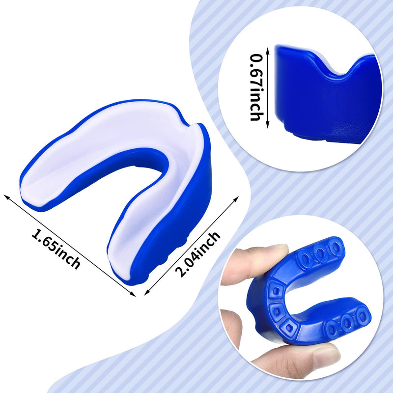 Frienda 20 Pcs Athletic Sport Mouth Guards Silicone Mouthguard Teeth Armor Game Guard Mouth Guard for Kids Adults Youth Wrestling Basketball Boxing MMA Football Taekwondo Karate, Blue and White - BeesActive Australia