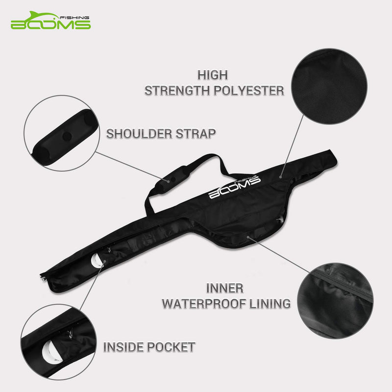 [AUSTRALIA] - Booms Fishing PB1 Fishing Pole Bag, Portable Folding Rod Case 4.6ft with Reel Cabin 